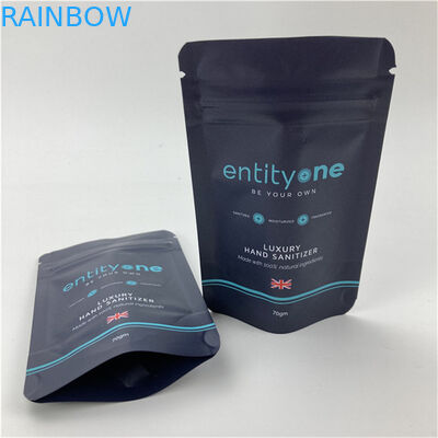 ज़िपर के साथ कस्टम लोगो मुद्रित स्टैंड अप पाउच, मैट फिनिश एल्यूमीनियम फ़ॉइल खाद्य ग्रेड सामग्री डॉयपैक