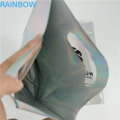 शीर्ष गुणवत्ता कस्टम लोगो मुद्रित फैशन पैक कस्टम मोटाई रिसाव सबूत होलोग्राफिक फिल्म Mylar बैग