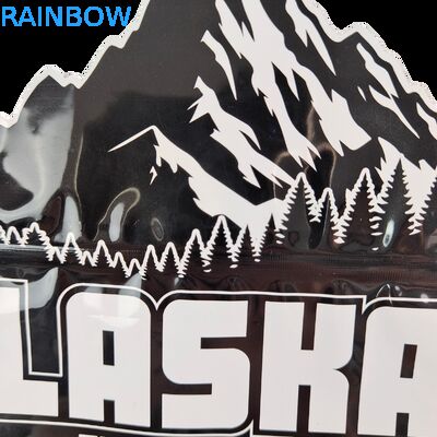 खाने योग्य कैली 3.5g 7g मायलर ज़िपर लॉक सॉफ्ट टच गंध प्रूफ अनियमित आकार का कुकी डाई कट पैकेजिंग प्लास्टिक सैशे बैग