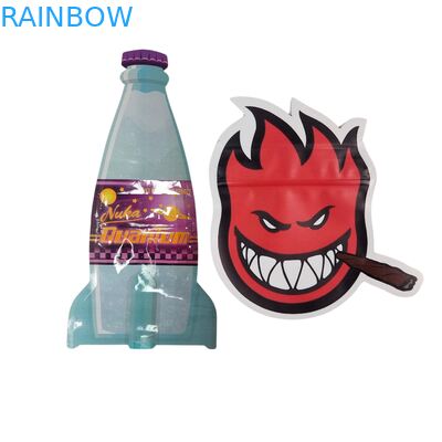 अंदर मुद्रित माइलर बैग जड़ी बूटी तंबाकू खाद्य गममी कुकी पैकेजिंग चमकदार हीट सील विशेष आकार के प्लास्टिक बैग