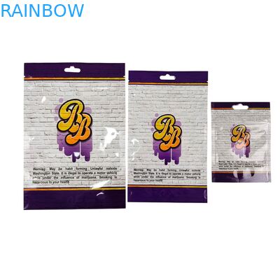 अंदर मुद्रित माइलर बैग जड़ी बूटी तंबाकू खाद्य गममी कुकी पैकेजिंग चमकदार हीट सील विशेष आकार के प्लास्टिक बैग