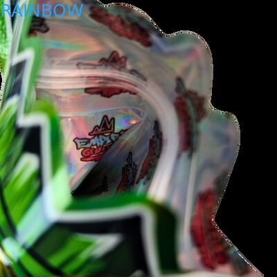 अंदर मुद्रित माइलर बैग जड़ी बूटी तंबाकू खाद्य गममी कुकी पैकेजिंग चमकदार हीट सील विशेष आकार के प्लास्टिक बैग