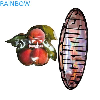 अंदर मुद्रित माइलर बैग जड़ी बूटी तंबाकू खाद्य गममी कुकी पैकेजिंग चमकदार हीट सील विशेष आकार के प्लास्टिक बैग