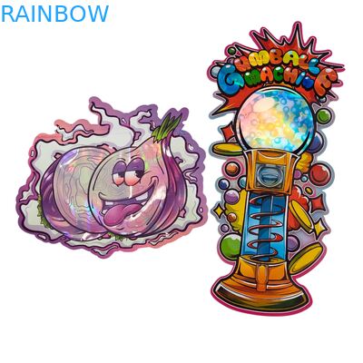 गुमी हर्ब कैंडी पैकेजिंग के लिए डाई कट 3.5g प्लास्टिक बैग ग्लॉसी ज़िपर मायलर, गंधरोधी ग्लॉसी सतह