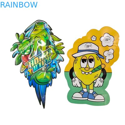 कस्टम आकार 3.5g डिस्प्ले बॉक्स मायलर बैग्स चाइल्ड प्रूफ सॉफ्ट टच डाई कट बैग 1g 3.5g 7g 14g 28g खाद्य प्लास्टिक के लिए