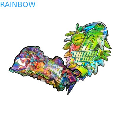 कस्टम आकार 3.5g डिस्प्ले बॉक्स मायलर बैग्स चाइल्ड प्रूफ सॉफ्ट टच डाई कट बैग 1g 3.5g 7g 14g 28g खाद्य प्लास्टिक के लिए