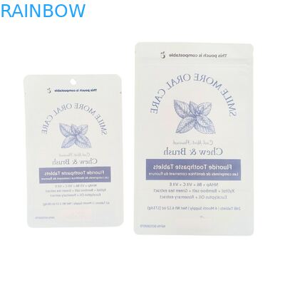 बायोडिग्रेडेबल क्राफ्ट पेपर बैग व्हाइट स्टैंड पॉकेट ज़िपलॉक पालतू जानवरों के भोजन के लिए प्लास्टिक पैकिंग कंपोस्टेबल
