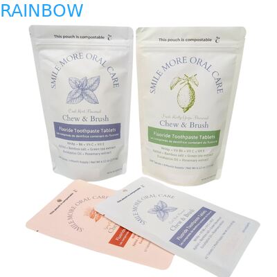 बायोडिग्रेडेबल क्राफ्ट पेपर बैग व्हाइट स्टैंड पॉकेट ज़िपलॉक पालतू जानवरों के भोजन के लिए प्लास्टिक पैकिंग कंपोस्टेबल