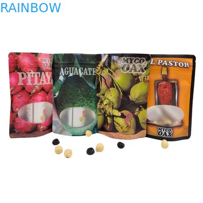 स्टैंड-अप पॉच पैकेजिंग 3-साइड सील फ्लैट पुनः प्रयोज्य ज़िपलॉक विंडो मायलर एल्यूमीनियम पन्नी पुनः प्रयोज्य प्लास्टिक बैग