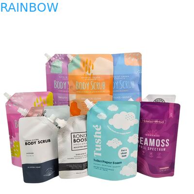 कॉस्मेटिक पेय लोशन नोजल बैग के लिए स्पout के साथ लिक्विड प्लास्टिक स्टैंड अप पाउच स्क्वीज पैकेजिंग बैग