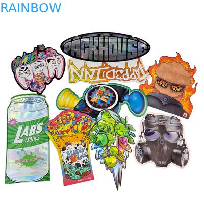 खाद्य ग्रेड डॉयपैक डाई कट कैली 3.5g 7g 14g 28g शुगर कुकी मायलर बैग्स चमकदार/मैट गंध प्रूफ ज़िप लॉक बैग