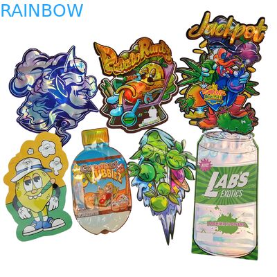 खाद्य ग्रेड डॉयपैक डाई कट कैली 3.5g 7g 14g 28g शुगर कुकी मायलर बैग्स चमकदार/मैट गंध प्रूफ ज़िप लॉक बैग