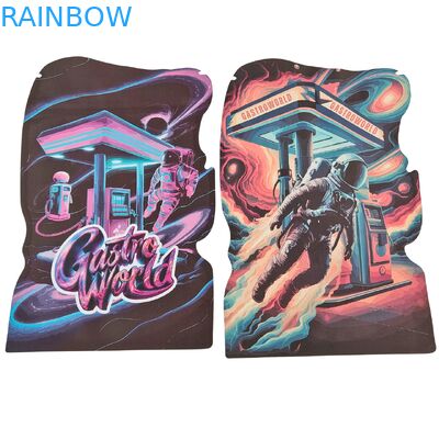 अनियमित आकार की डाय कट मायलर बैग कुकी गमीज के लिए तंबाकू पीईटी प्लास्टिक बैग के साथ बाल प्रूफ ज़िपर बैग