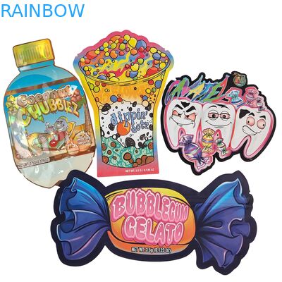 कस्टमाइज्ड लोगो 3.5g 7g 14g रीसीलेबल PE प्लास्टिक फूड सील पैकेजिंग ज़िप लॉक फॉयल पाउच चाइल्ड स्मेल प्रूफ हर्ब गमी माइलर बैग