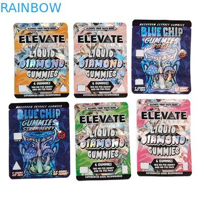 3.5g मायलर बैग्स मशरूम एक्सट्रैक्ट गमीज पैकेजिंग डॉयपैक Wtih ज़िपर गंध प्रतिरोधी स्टैंड अप पॉच