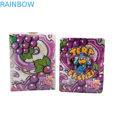 स्नैक पैकेजिंग के लिए कस्टम 3.5g चाइल्डप्रूफ माइलर बैग