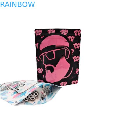 कस्टम मुद्रित 3.5g-28g पुन: सीलबंद गंध प्रूफ माइलर खाद्य बैग