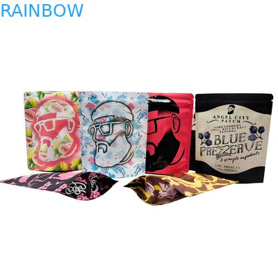 कस्टम मुद्रित 3.5g-28g पुन: सीलबंद गंध प्रूफ माइलर खाद्य बैग