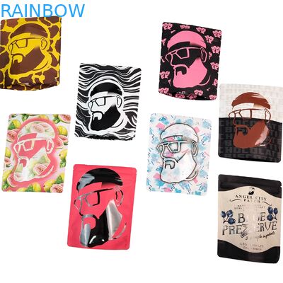 पुनः प्रयोज्य हीट सील 3.5g 1oz Mylar ज़िपर बैग स्टैंड-अप एल्यूमीनियम पन्नी गंध प्रूफ कैली खाद्य भंडारण Mylar बैग कस्टम मुद्रित