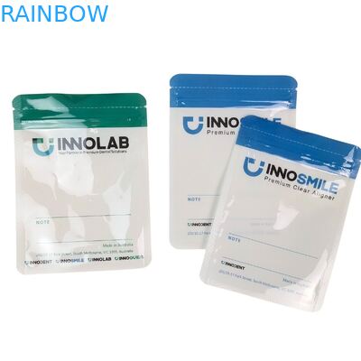 थर्मल सीलिंग और एक तरफ स्पष्ट मायलर प्लास्टिक बैग के साथ दंत संरेखण के लिए अनुकूलन योग्य लोगो ज़िपर बैग