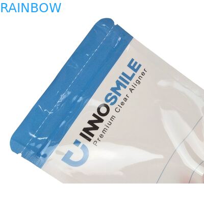 थर्मल सीलिंग और एक तरफ स्पष्ट मायलर प्लास्टिक बैग के साथ दंत संरेखण के लिए अनुकूलन योग्य लोगो ज़िपर बैग