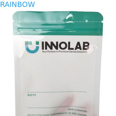दंत दांतों के स्पष्ट संरेखकों की पैकेजिंग के लिए अनुकूलन योग्य सफेद ज़िपर बैग, एक तरफ़ स्पष्ट, हीट सीलिंग और लोगो संरेखण के साथ