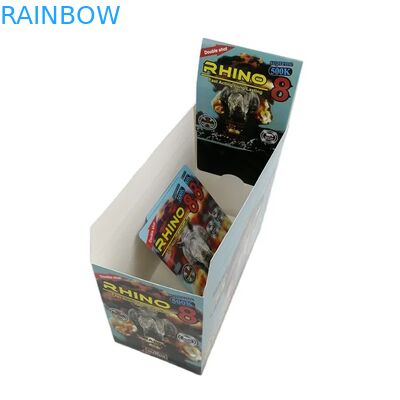 थोक कस्टम राइनो 100k 150k 200k कैप्सूल वृद्धि गोलियां दवा 3 डी पैकेजिंग कार्ड कागज प्रदर्शन बॉक्स के साथ