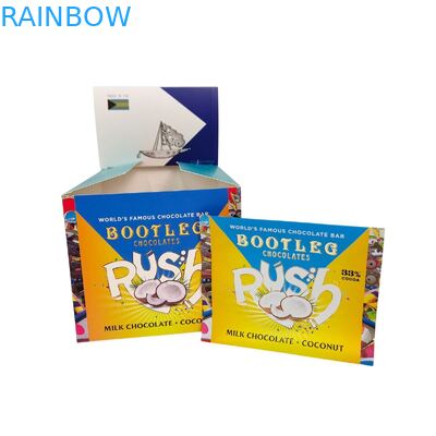 Customized Gold Stamped Back Side Sealed Stand Moisture Proof Flat Pouch Snack Energy Bar Nut Chocolate Packaging LDPE Bags