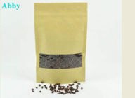 स्पष्ट खिड़की अनुकूलित पेपर बैग, कॉफी / चाय पैकेजिंग के लिए क्राफ्ट पेपर बैग