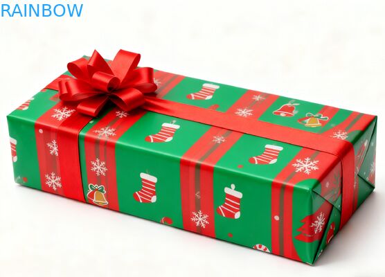 पुन: प्रयोज्य बायोडिग्रेडेबल क्राफ्ट आयत उपहार बॉक्स फोल्डेबल ढक्कन रिबन यूवी कोटिंग मैट अनुकूलित जन्मदिन क्रिसमस उपहार बॉक्स