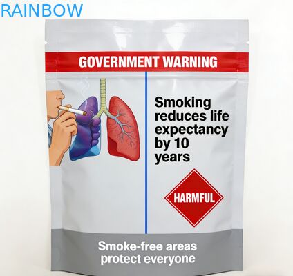 पुनः सीलबंद करने योग्य 3 साइड सील 25g 30g 40g 50g 100g धूम्रपान पत्ती सिगरेट बैग रोलिंग तंबाकू पाउच ज़िपर के साथ