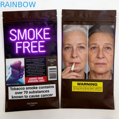 पुनः सीलबंद करने योग्य 3 साइड सील 25g 30g 40g 50g 100g धूम्रपान पत्ती सिगरेट बैग रोलिंग तंबाकू पाउच ज़िपर के साथ