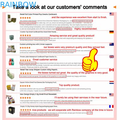 स्पष्ट विंडो डिस्प्ले और खाद्य पैकेजिंग के लिए 350 ग्राम मोटाई के साथ कस्टम आकार का पेपर बॉक्स