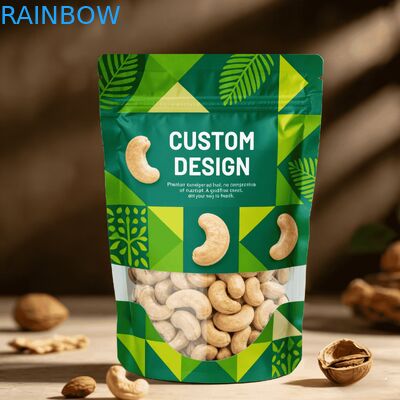 उच्च गुणवत्ता कस्टम डिजिटल मुद्रण गर्मी सील के साथ पुनर्नवीनीकरण प्लास्टिक खाद्य पैकेजिंग बैग खड़े बैग