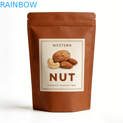 Customized Digital Printing Kraft Paper Heat Seal Stand Bag With Window For Pet Food & Snacks Moistureproof