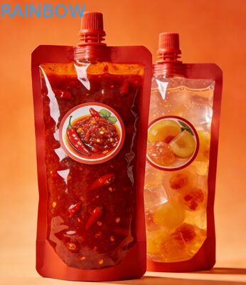 लीकप्रूफ स्पाउट पाउच150ml 200ml 300ml डॉयपैक फूड ग्रेड चिली सॉस जेली जूस बेबी फूड बैग स्टैंड अप स्पाउट पाउच