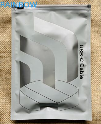 कस्टम मुद्रण पुनर्नवीनीकरण योग्य पीवीसी प्लास्टिक मैट तीन पक्षीय सील के साथ फिर से बंद करने योग्य पैकेजिंग बैग