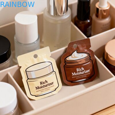 कस्टम स्किनकेयर लोशन क्रीम पैकिंग प्लास्टिक छोटे कॉस्मेटिक नमूना बैग Mylar पन्नी बैग हीट सील बैग बैग छोटे मिनी बैग