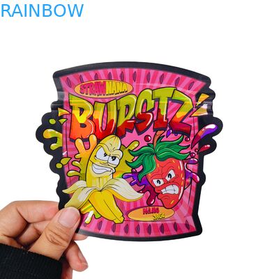 थोक कस्टम प्रिंटेड स्पेशल शेप गमी फ्लावर बैग 3.5 7 ग्राम स्टैंड अप चाइल्ड प्रूफ पाउच लोगो के साथ