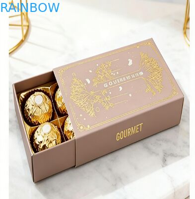 एम्बॉस्ड पैटर्न के साथ कस्टम चॉकलेट बॉक्स पैकेजिंग फूड-ग्रेड सुरक्षित दराज बॉक्स पैकेजिंग