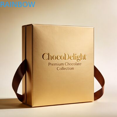 कस्टम प्रिंटिंग गोल्ड फॉयल स्टैम्प्ड वेडिंग गिफ्ट बॉक्स विथ क्लियर विंडो फॉर स्वीट्स एंड चॉकलेट्स
