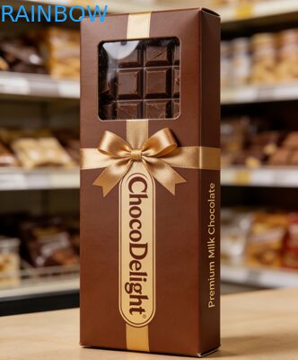 कस्टम प्रिंटिंग गोल्ड फॉयल स्टैम्प्ड वेडिंग गिफ्ट बॉक्स विथ क्लियर विंडो फॉर स्वीट्स एंड चॉकलेट्स