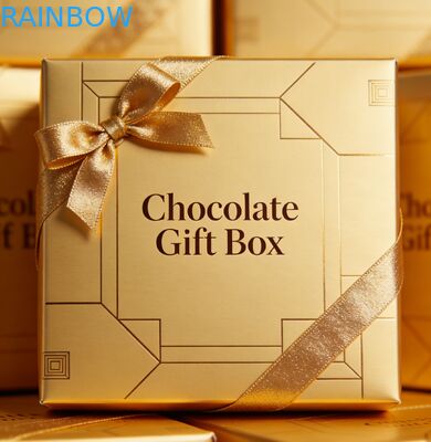 कस्टम प्रिंटिंग गोल्ड फॉयल स्टैम्प्ड वेडिंग गिफ्ट बॉक्स विथ क्लियर विंडो फॉर स्वीट्स एंड चॉकलेट्स