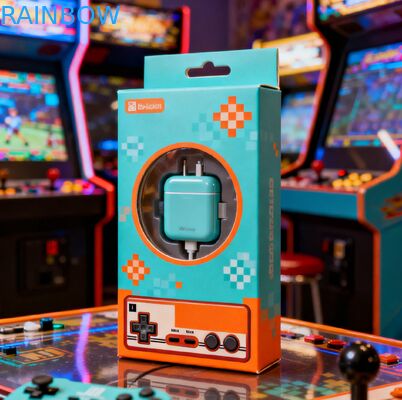 अनुकूलन योग्य मात्रा 350 ग्राम मोटाई के साथ कागज बॉक्स यूएसबी केबल पैकेजिंग के लिए गर्म स्टैम्पिंग परिष्करण