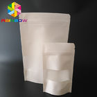 सफेद डॉयपैक्स स्पष्ट खिड़की / जिपर के साथ कॉफी पाउच ज़िपलॉक क्राफ्ट पेपर बैग खड़े हो जाओ