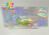 नेल पॉलिश चमक पाउडर पैकिंग कॉस्मेटिक होलोग्राम पन्नी पैकेजिंग बैग के लिए स्पष्ट पक्ष के साथ लेजर Mylar पन्नी थैली