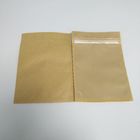 ब्राउन क्राफ्ट टी बैग्स पैकेजिंग फ्लैट जिपलॉक मायलर 12 * 17.5 सेमी कस्टम प्रिंटिंग