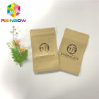 चॉकलेट बार पैकिंग के लिए यूवी प्रिंटिंग थ्री साइड सील जिपर क्राफ्ट पेपर बैग