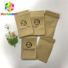 चॉकलेट बार पैकिंग के लिए यूवी प्रिंटिंग थ्री साइड सील जिपर क्राफ्ट पेपर बैग