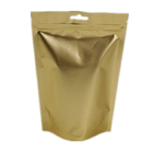 Resealable प्लास्टिक स्टैंड थैली कॉफी पैकिंग बैग सोने एल्यूमीनियम पन्नी